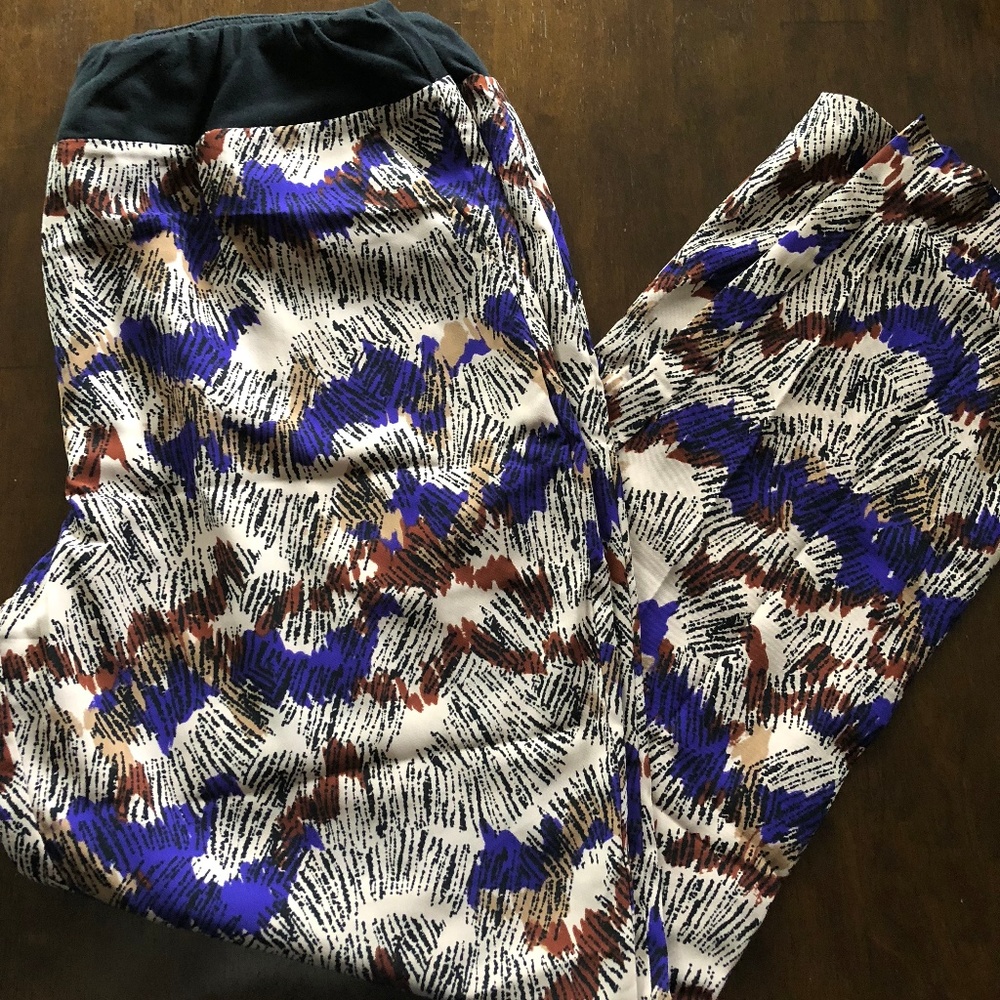 Peachy & Purple silky casual pants